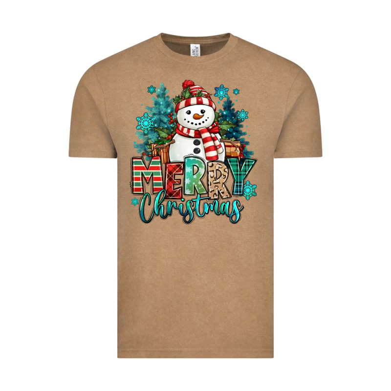 Merry Christmas Snowman Vintage Tee by MaliasSmallBusiness | Teevron