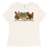 Bone Peace Love New Hampshire Red Chicken Ladies Tee - LillyAllenDesigns