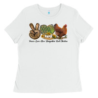 Peace Love New Hampshire Red Chicken Ladies Tee | Teevron