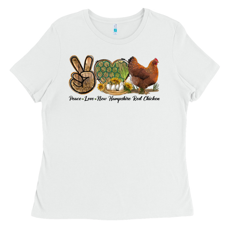 Peace Love New Hampshire Red Chicken Ladies Tee by LillyAllenDesigns | Teevron
