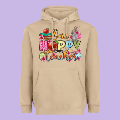 Easter Day One Hoppy Teacher Heavyweight Hoodie Designed By Oliviacreatesart