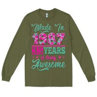 Army Green made in 1987, 35 years of being awesome Long Sleeve Tee - Jasminsmagicworld