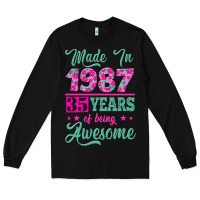 Black made in 1987, 35 years of being awesome Long Sleeve Tee - Jasminsmagicworld