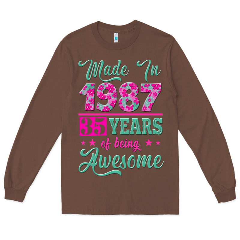 Made In 1987, 35 Years Of Being Awesome Long Sleeve Tee by Jasminsmagicworld | Teevron