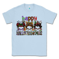 Dusty Blue happy hallothanksmas Classic Tee - SublimationCraftShop