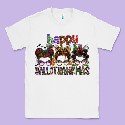 Happy Hallothanksmas Classic Tee Designed By Sublimationcraftshop