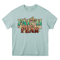 Arona faith over fear cross Heavy Core Tee - NancyCooperArtShop