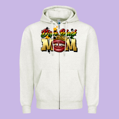 Black Mom Zipper Hoodie Designed By Cowgirlartshop