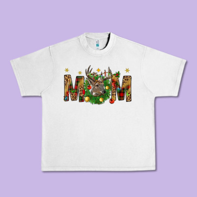 Western Mom With Reindeer Urban Heavy Tee Designed By Bundleandbundleshop
