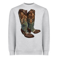 Heather Grey cowgirl boots Heavyweight Sweatshirt - RanaPortraitStore