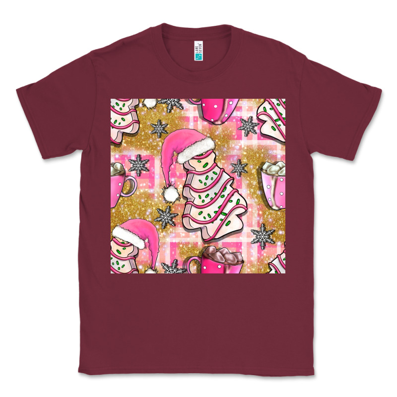 Christmas Cake And Pink Mug Seamless Pattern Bbs Classic Tee by BundleAndBundleShop | Teevron