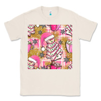 Natural christmas cake and pink mug seamless pattern bbs Classic Tee - BundleAndBundleShop