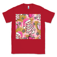 Red christmas cake and pink mug seamless pattern bbs Classic Tee - BundleAndBundleShop