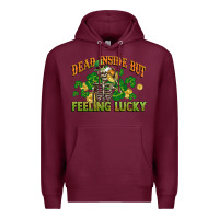 Burgundy Dead inside but feeling lucky St. Patrick's Day Premium Hoodie - CowGirlArtShop