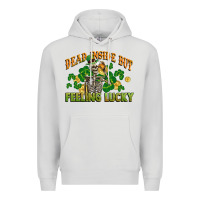 Dove Grey Dead inside but feeling lucky St. Patrick's Day Premium Hoodie - CowGirlArtShop