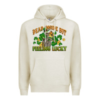 Oatmeal Heather Dead inside but feeling lucky St. Patrick's Day Premium Hoodie - CowGirlArtShop