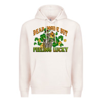 Pale Pink Dead inside but feeling lucky St. Patrick's Day Premium Hoodie - CowGirlArtShop