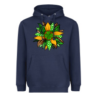Navy St. Patrick's sunflower Heavyweight Hoodie - OliviaCreatesArt