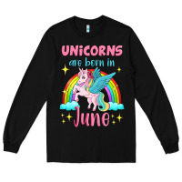 Black unicorns are born in june Long Sleeve Tee - Jasminsmagicworld