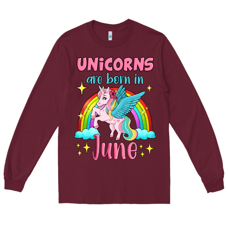Unicorns Are Born In June Long Sleeve Tee by Jasminsmagicworld | Teevron
