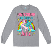 Heather Grey unicorns are born in june Long Sleeve Tee - Jasminsmagicworld