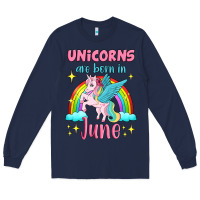 Navy unicorns are born in june Long Sleeve Tee - Jasminsmagicworld
