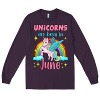 Plum unicorns are born in june Long Sleeve Tee - Jasminsmagicworld