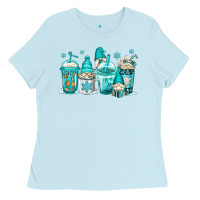 Baby Blue winter christmas gnomes coffee cups Ladies Tee - Jasminsmagicworld