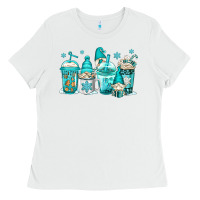 White winter christmas gnomes coffee cups Ladies Tee - Jasminsmagicworld