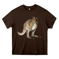 Chocolate Brown Hand Drawn Wallaby Animal Heavy Core Tee - LillyAllenDesigns