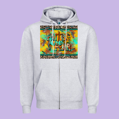 Faith Over Fear Zipper Hoodie Designed By Cowgirlartshop