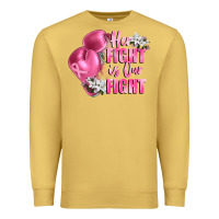 Antique Gold her fight is our fight Breast cancer awareness Premium Sweatshirt - FaDigitalArtStudio