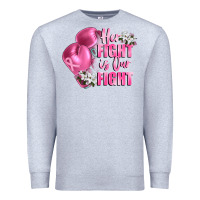 Heather Grey her fight is our fight Breast cancer awareness Premium Sweatshirt - FaDigitalArtStudio