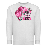 Oatmeal Heather her fight is our fight Breast cancer awareness Premium Sweatshirt - FaDigitalArtStudio