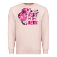 Pale Pink her fight is our fight Breast cancer awareness Premium Sweatshirt - FaDigitalArtStudio