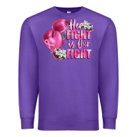 Purple her fight is our fight Breast cancer awareness Premium Sweatshirt - FaDigitalArtStudio