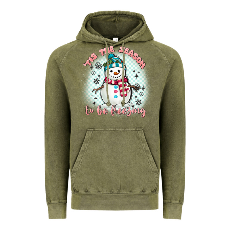 'tis The Season To Be Freezing Vintage Hoodie by MaliasSmallBusiness | Teevron