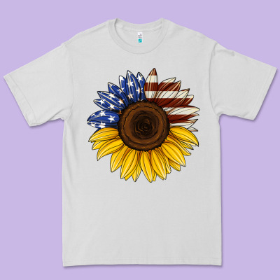American Flag Sunflower Premium Tee Designed By Jasminsmagicworld