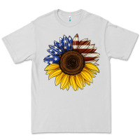 Dove Grey american flag sunflower Premium Tee - Jasminsmagicworld
