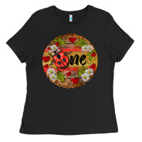 Black ladybug one ornament Ladies Tee - BarkalooDesign
