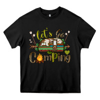 Black let's go camping Heavy Core Tee - BarkalooDesign