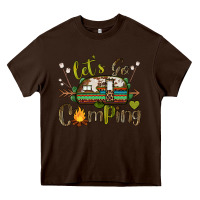 Chocolate Brown let's go camping Heavy Core Tee - BarkalooDesign
