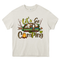 Cream let's go camping Heavy Core Tee - BarkalooDesign