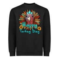 Black happy turkey day sunflower Heavyweight Sweatshirt - RanaPortraitStore