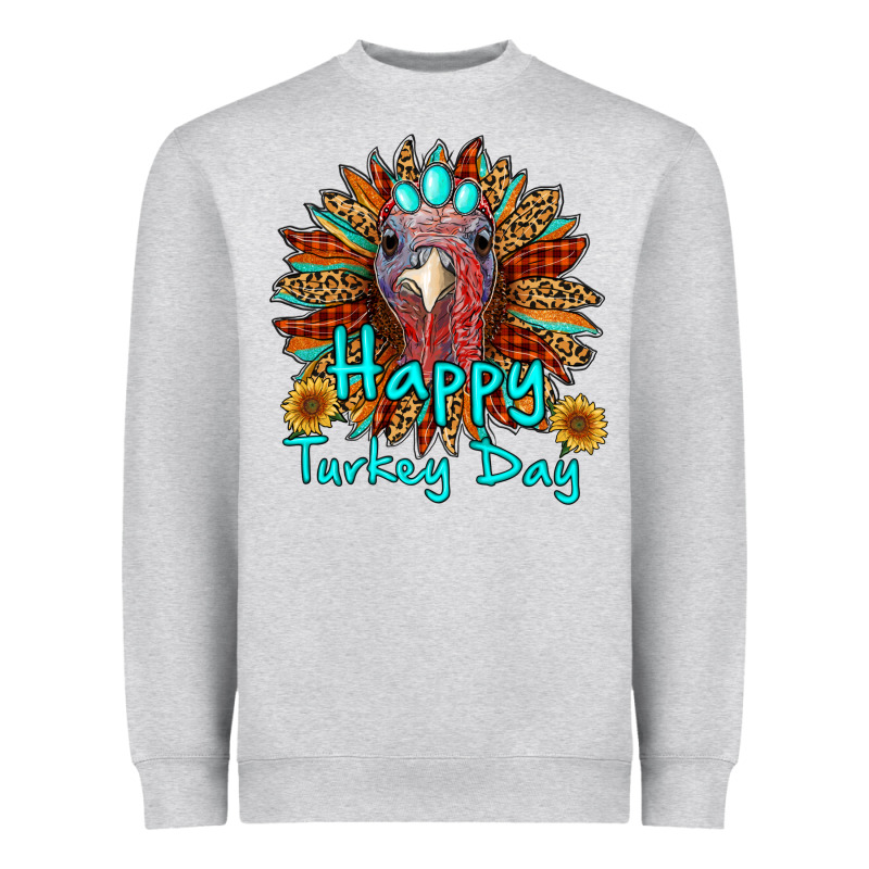 Happy Turkey Day Sunflower Heavyweight Sweatshirt by RanaPortraitStore | Teevron