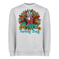 Heather Grey happy turkey day sunflower Heavyweight Sweatshirt - RanaPortraitStore