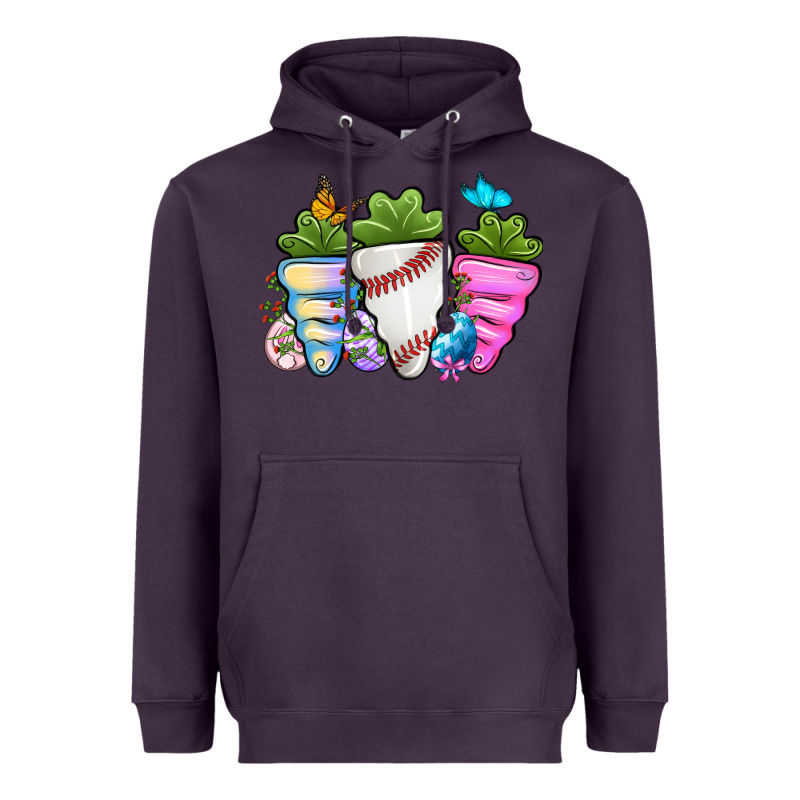 Easter Day Baseball Easter Sports Carrots Heavyweight Hoodie by OliviaCreatesArt | Teevron