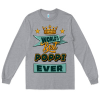 Heather Grey world's best poppi ever Long Sleeve Tee - Jasminsmagicworld