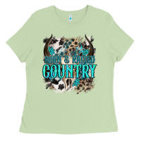 Matcha born  raised country Ladies Tee - NancyCooperArtShop