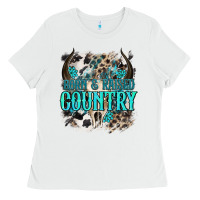 White born  raised country Ladies Tee - NancyCooperArtShop